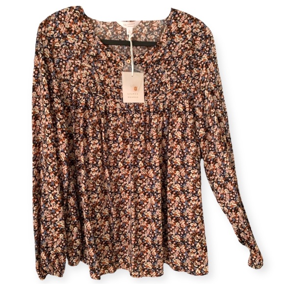 LC Lauren Conrad Tops - Lauren Conrad Floral Print Silky Top NWT Size - L
